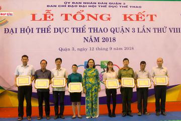 Quận 3 đạt thành tích xuất sắc tại Đại hội TDTT Thành phố Hồ Chí Minh lần thứ VIII 